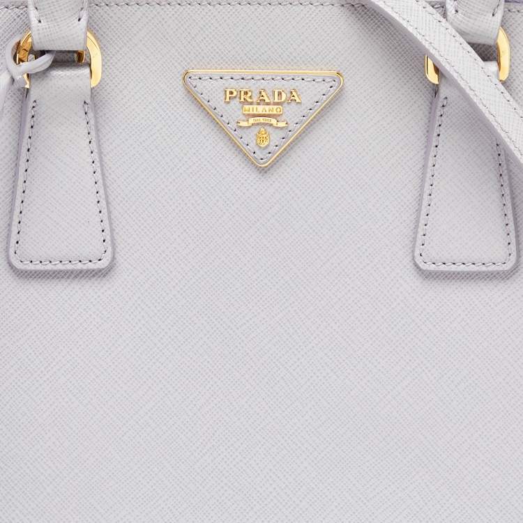 Pre Owned Prada Lavender Saffiano Lux Leather Medium Promenade Satchel
