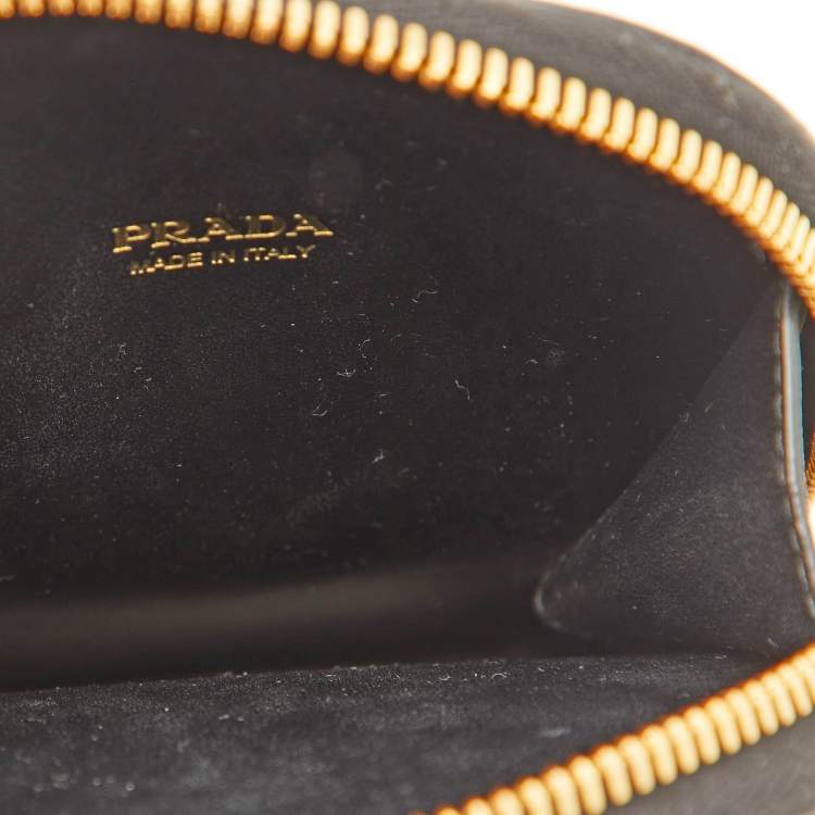 Pre Owned Prada Black Saffiano Lux Leather Logo Phone Crossbody Bag