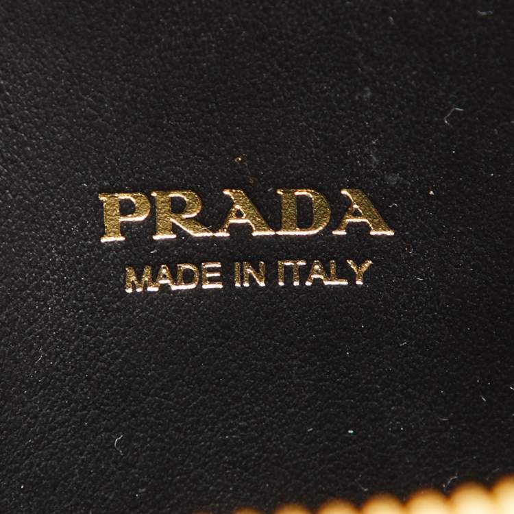 Pre Owned Prada Black Saffiano Lux Leather Logo Phone Crossbody Bag