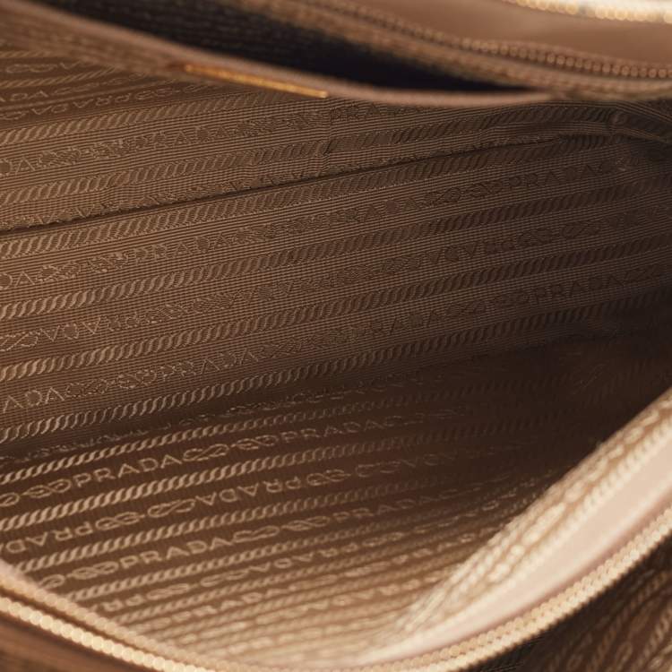 مملوكة مسبقًا Prada Beige Saffiano Lux Leather Large Promenade Satchel