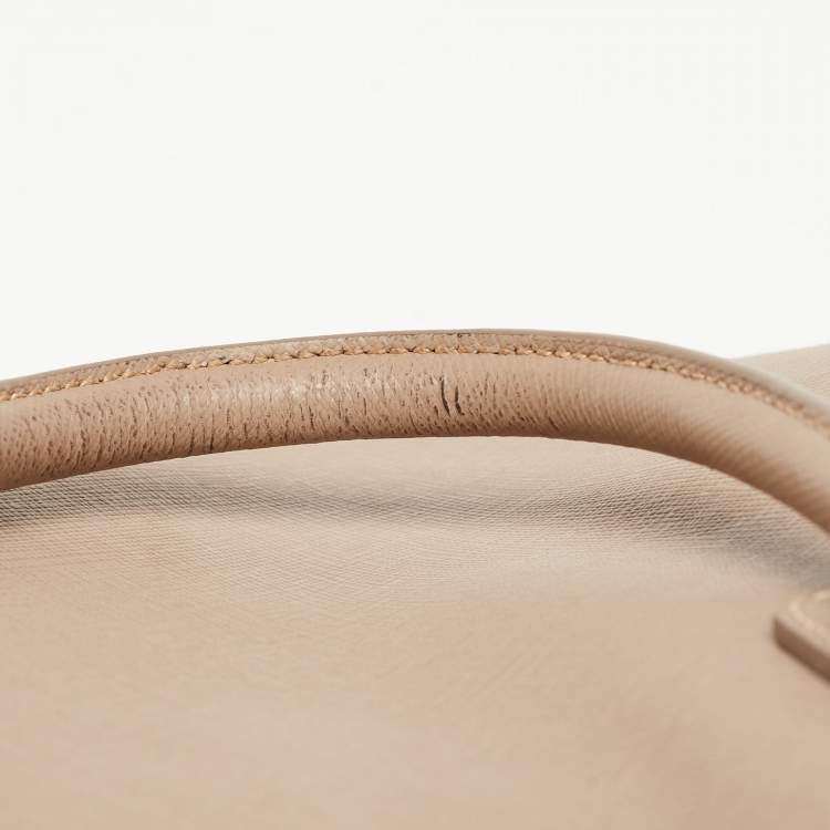 مملوكة مسبقًا Prada Beige Saffiano Lux Leather Large Promenade Satchel