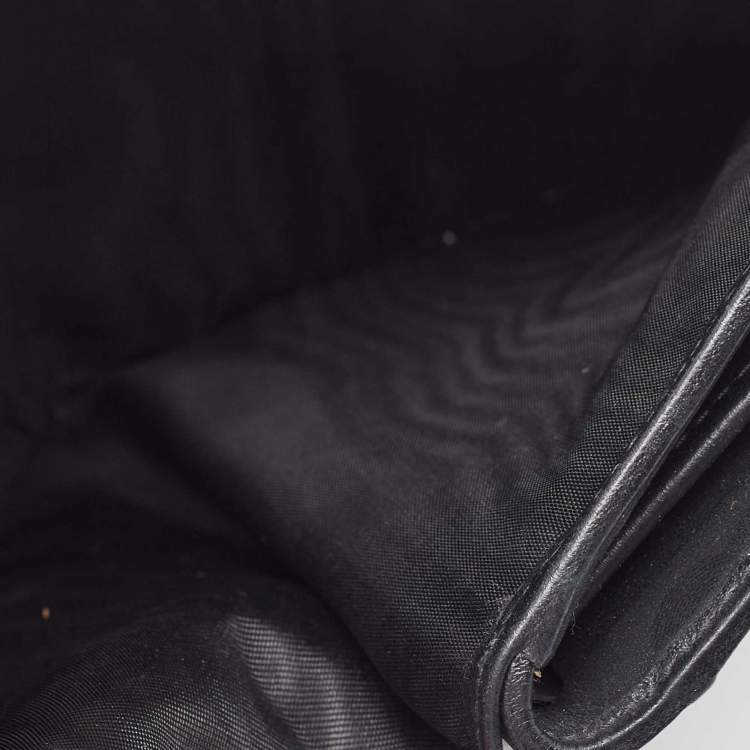 Pre Owned Prada Black Vitello Move Leather French Compact Wallet