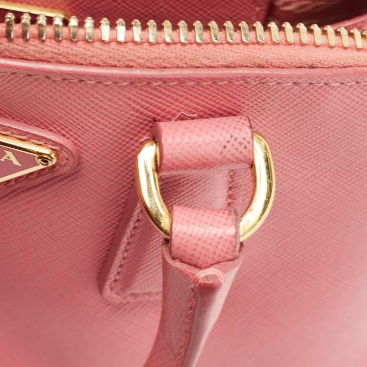 Pre Owned Prada Pink Saffiano Lux Leather Mini Promenade Satchel