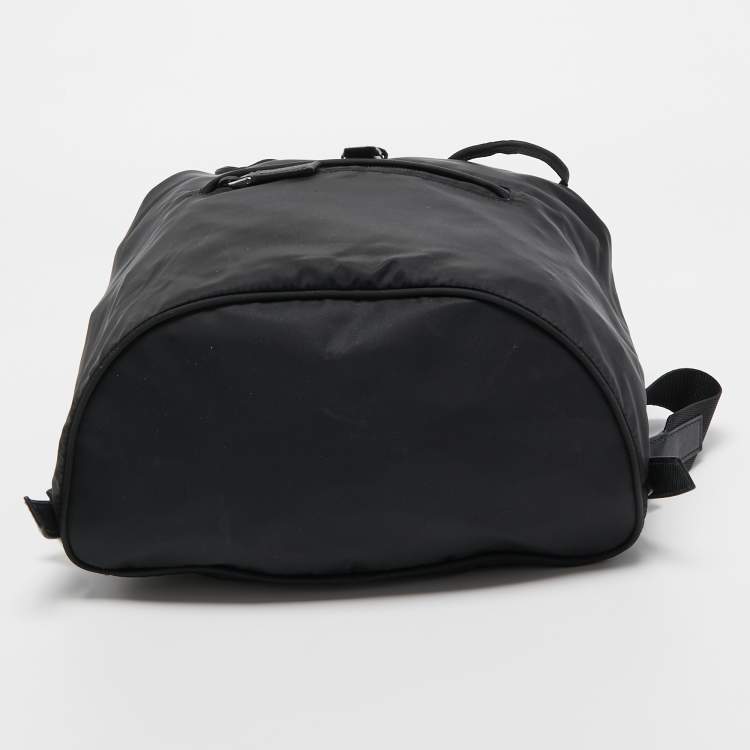 Pre Owned Prada Black Nylon Drawstring Backpack