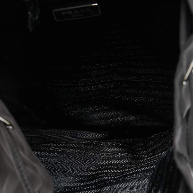 Pre Owned Prada Black Nylon Drawstring Backpack