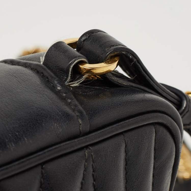 Pre Owned Prada Black Diagramme Leather Camera Bag