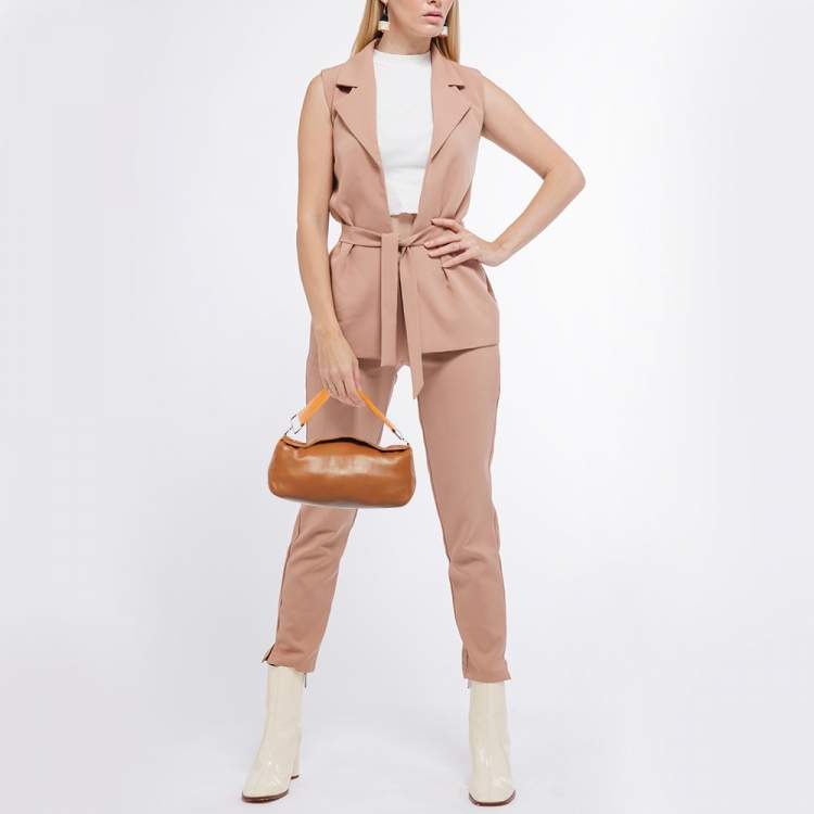 Pre Owned Prada Tan/Orange Leather Satchel