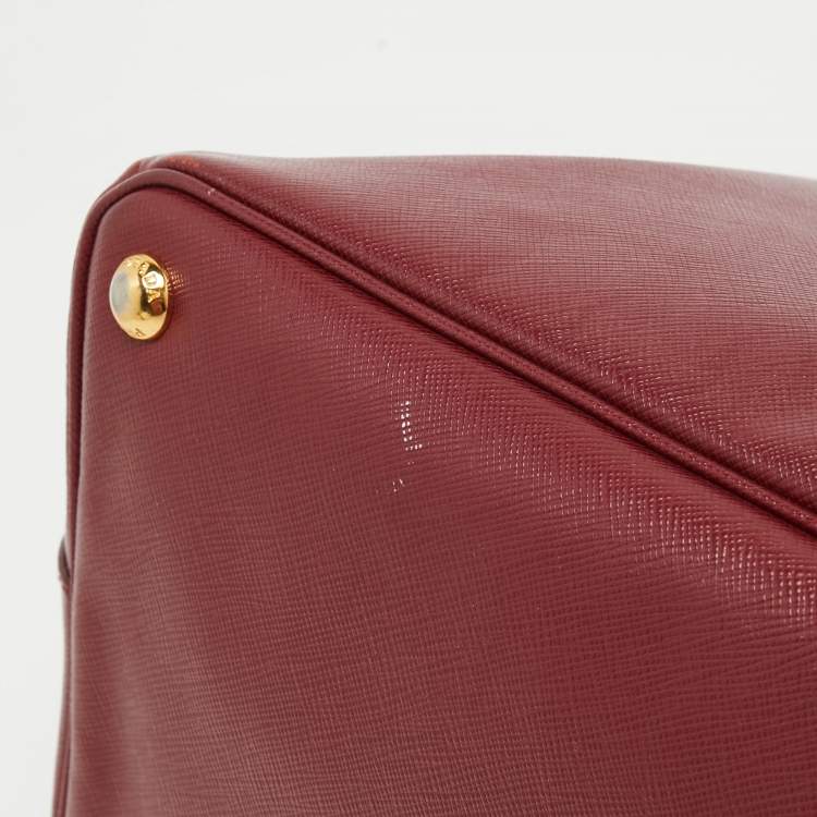 Pre Owned Prada Red Saffiano Leather Large Galleria Tote