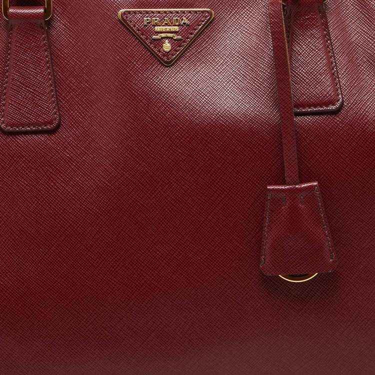 Pre Owned Prada Red Saffiano Leather Large Galleria Tote