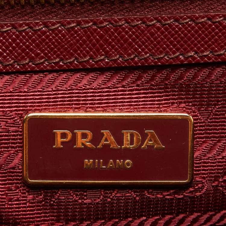 Pre Owned Prada Red Saffiano Leather Large Galleria Tote
