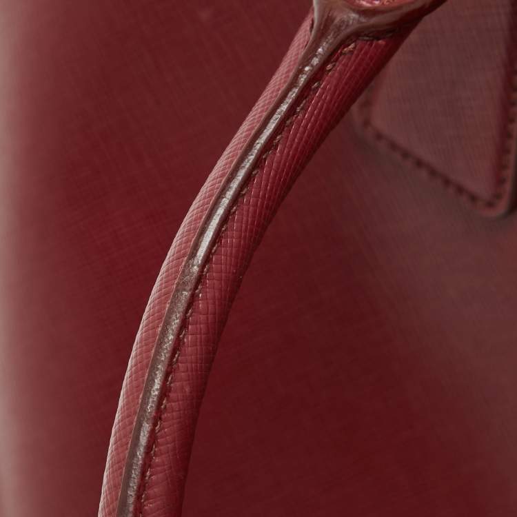 Pre Owned Prada Red Saffiano Leather Large Galleria Tote