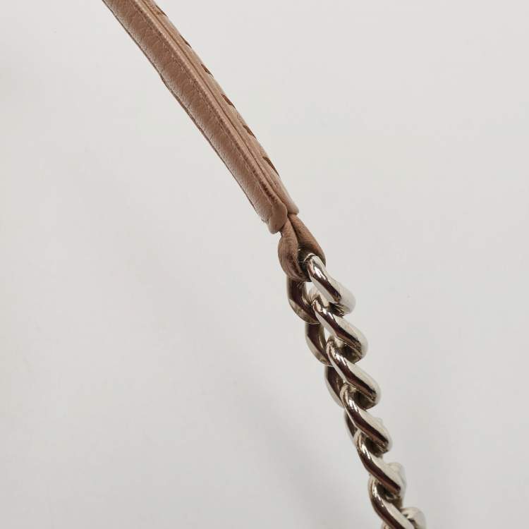 مملوكة مسبقًا Prada Beige Madras Woven Leather Chain Flap Bag