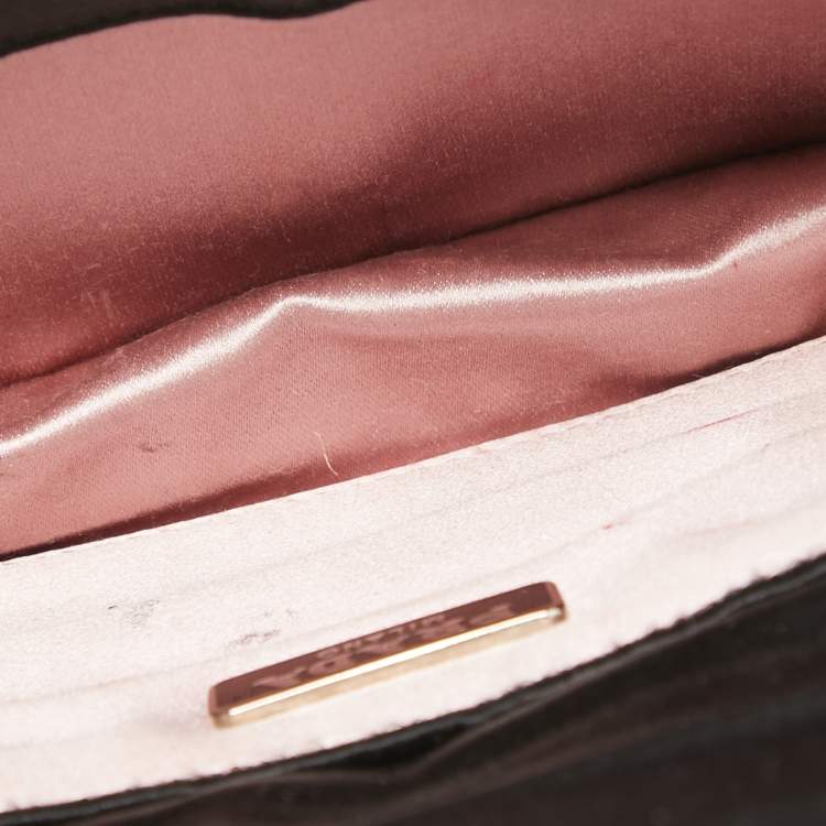 Pre Owned Prada Black Satin Embellished Crystals Clutch