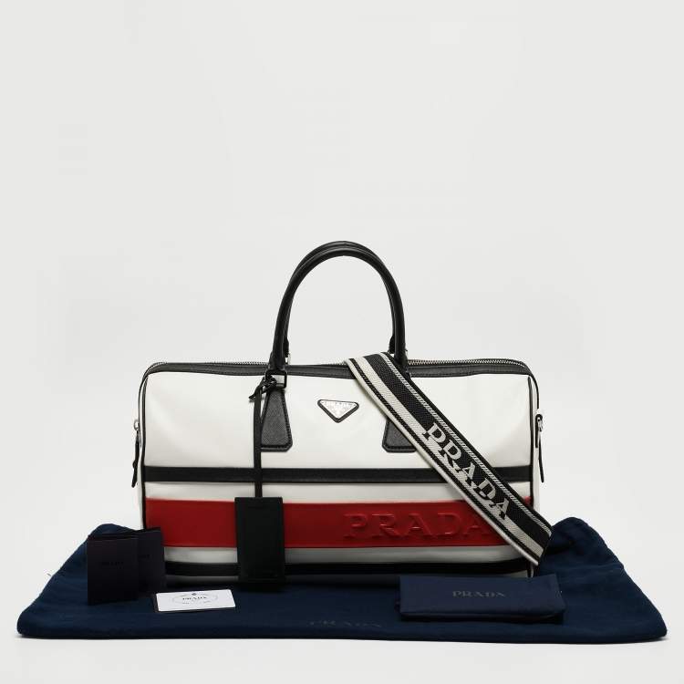 Pre Owned Prada Tricolor Saffiano Leather Travel Bag