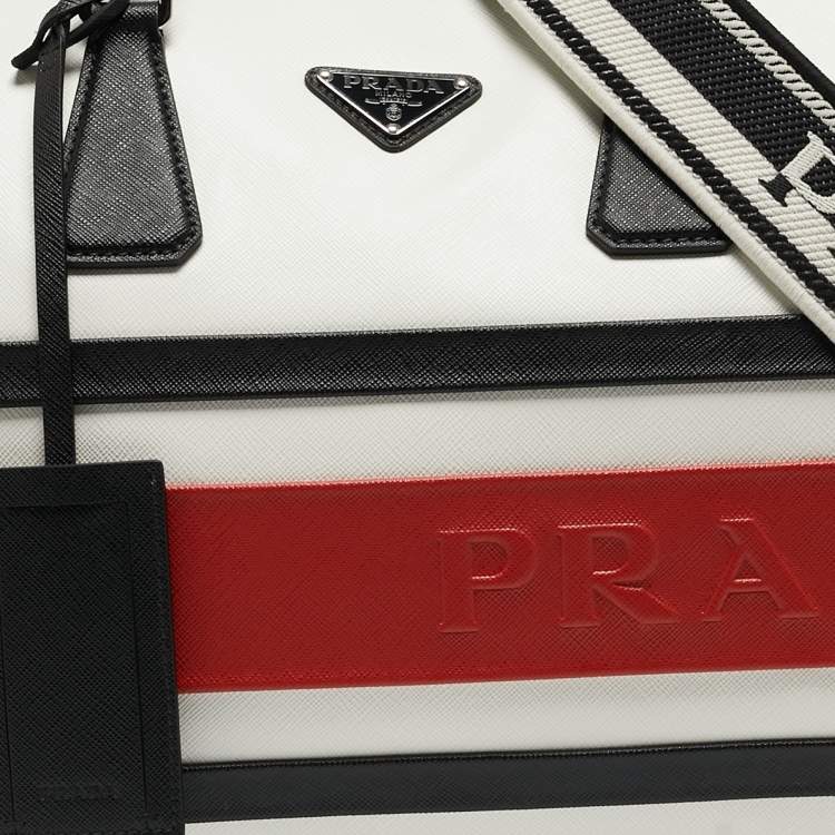 Pre Owned Prada Tricolor Saffiano Leather Travel Bag