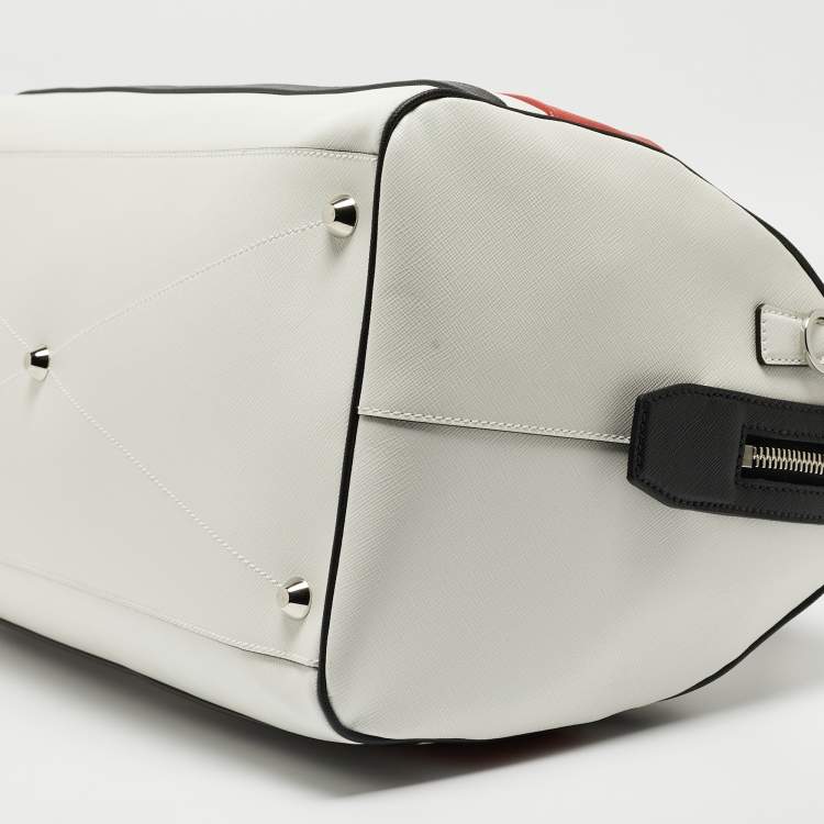 Pre Owned Prada Tricolor Saffiano Leather Travel Bag