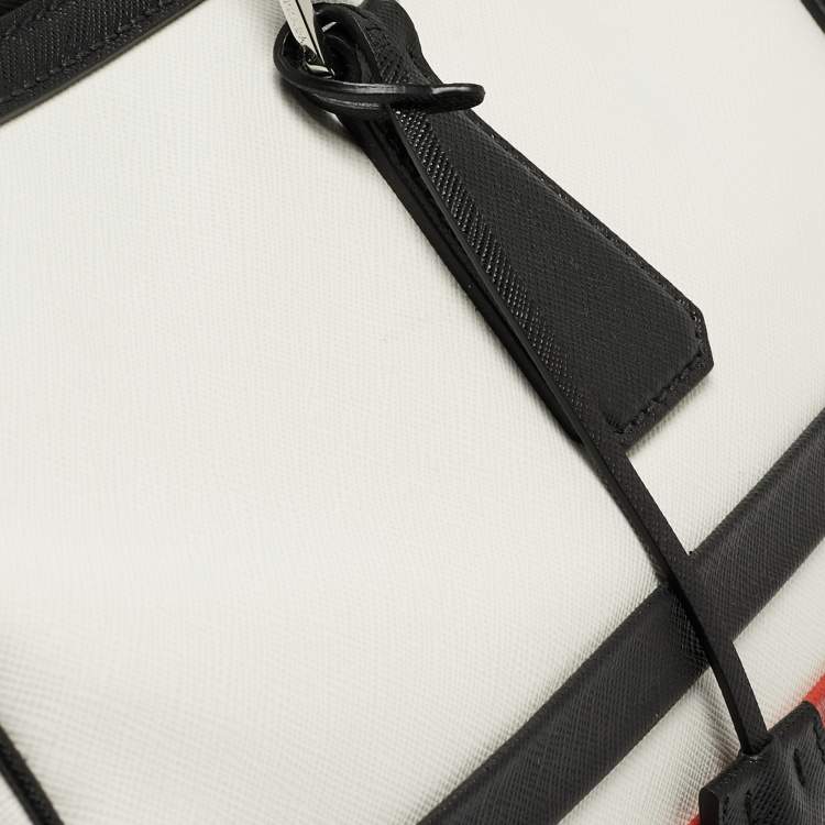 Pre Owned Prada Tricolor Saffiano Leather Travel Bag