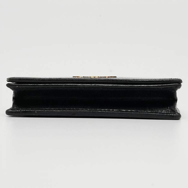Pre Owned Prada Black Saffiano Leather Business Card Case