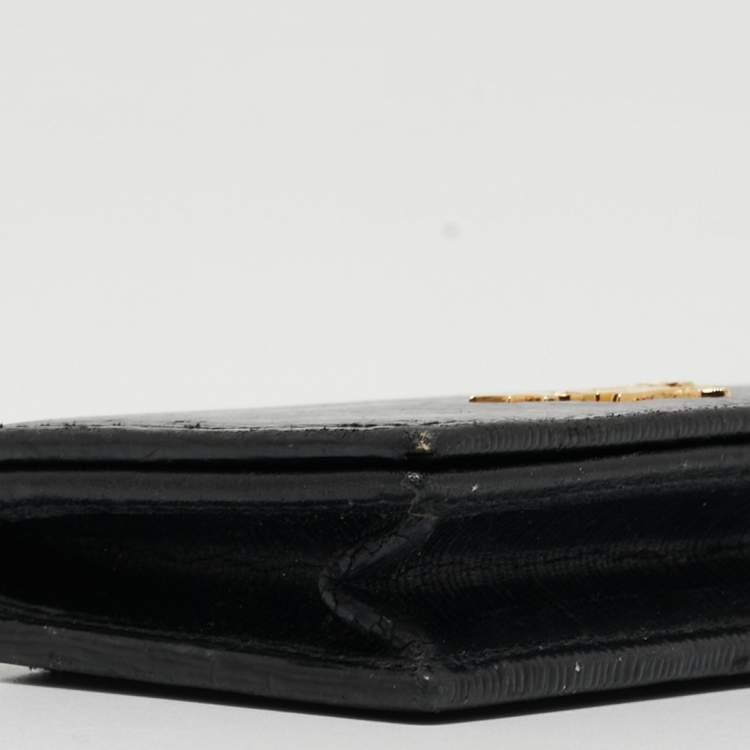 Pre Owned Prada Black Saffiano Leather Business Card Case
