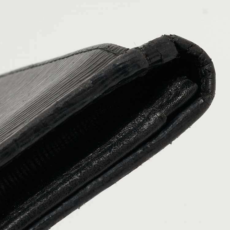 Pre Owned Prada Black Saffiano Leather Business Card Case
