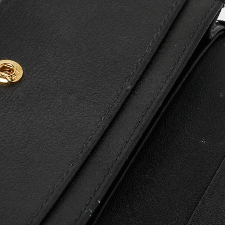 Pre Owned Prada Black Saffiano Leather Business Card Case