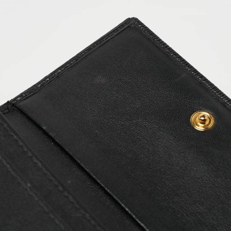 Pre Owned Prada Black Saffiano Leather Business Card Case
