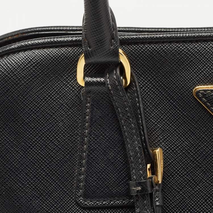 Pre Owned Prada Black Saffiano Leather Medium Promenade Satchel