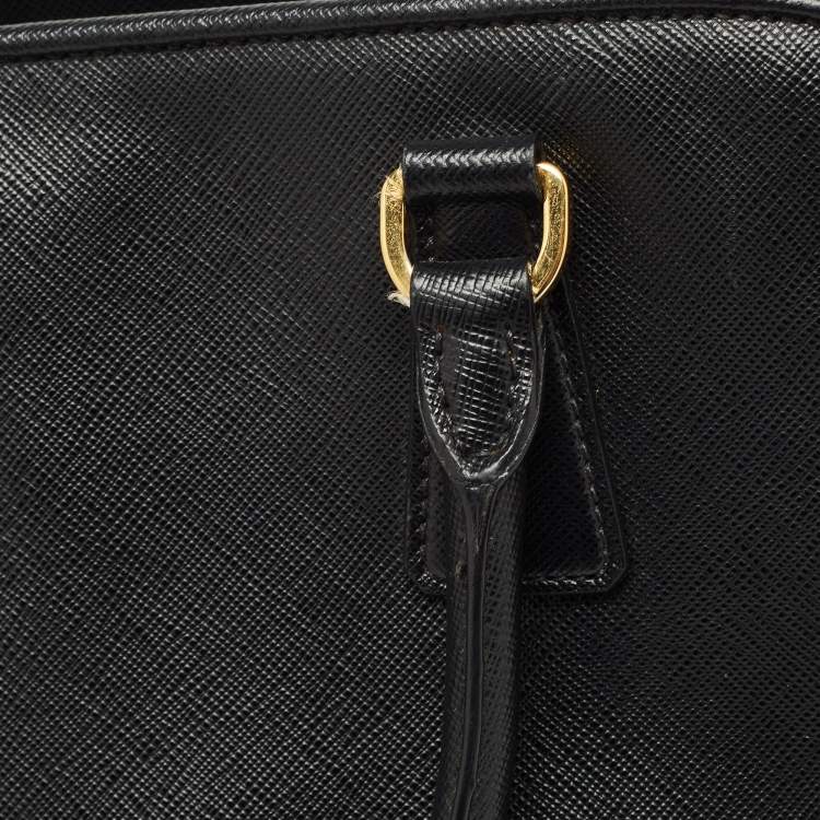 Pre Owned Prada Black Saffiano Leather Medium Promenade Satchel