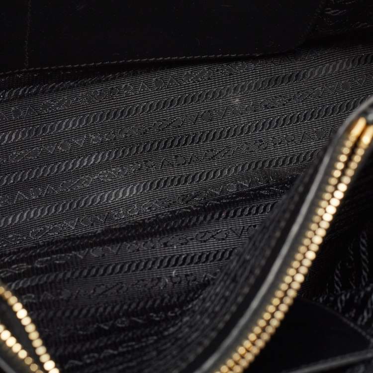Pre Owned Prada Black Saffiano Leather Medium Promenade Satchel