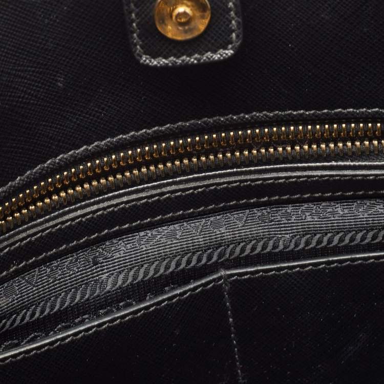 Pre Owned Prada Black Saffiano Leather Medium Promenade Satchel