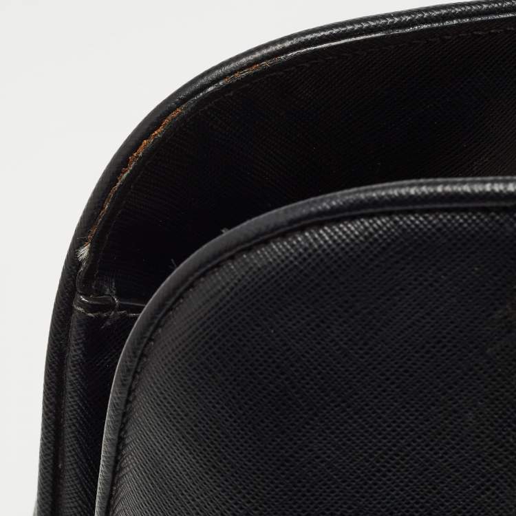 Pre Owned Prada Black Saffiano Leather Medium Promenade Satchel