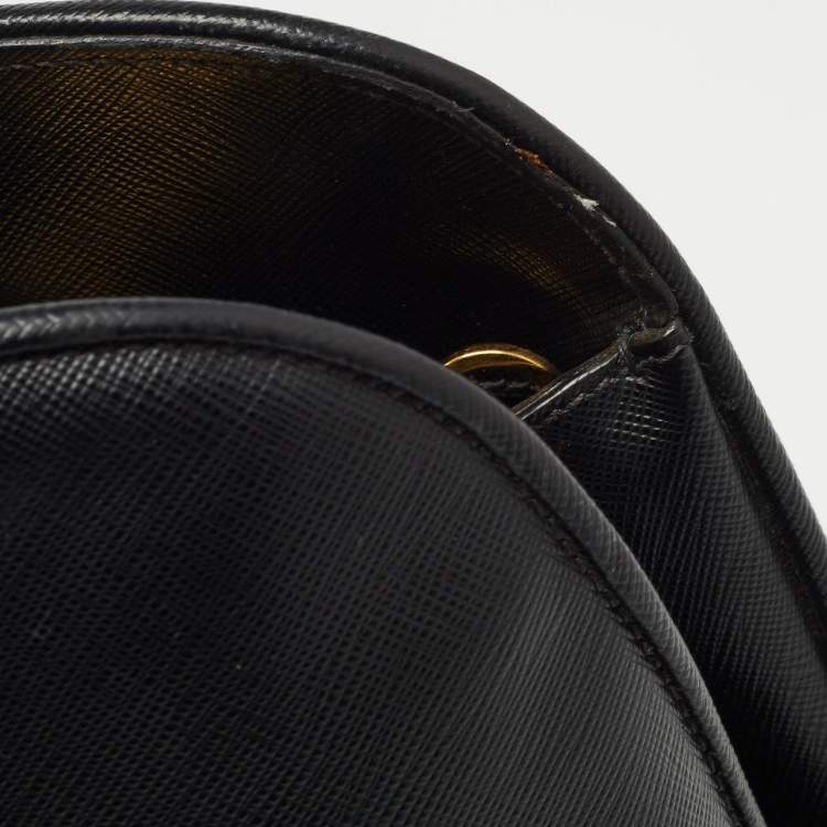Pre Owned Prada Black Saffiano Leather Medium Promenade Satchel