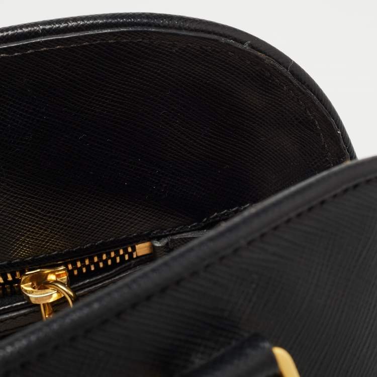 Pre Owned Prada Black Saffiano Leather Medium Promenade Satchel