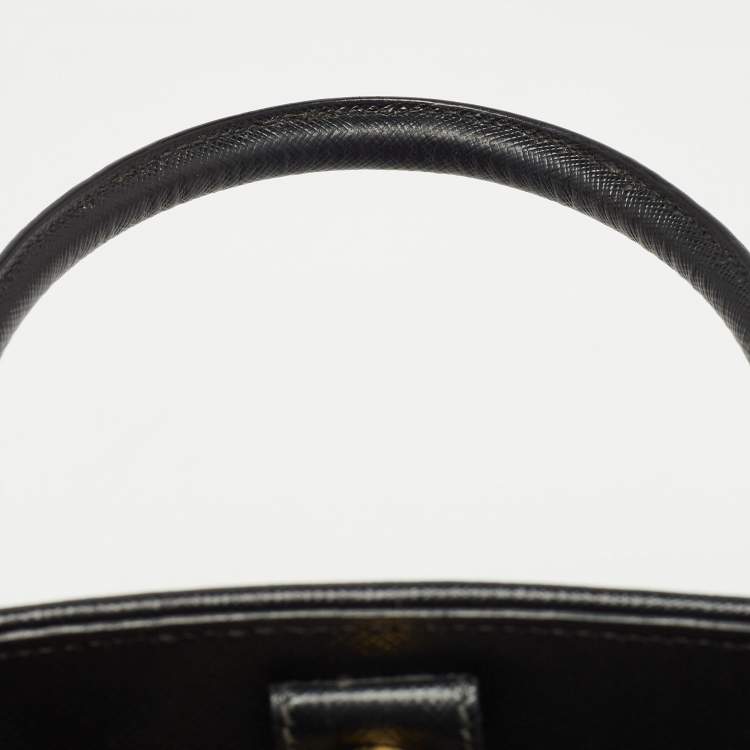 Pre Owned Prada Black Saffiano Leather Medium Promenade Satchel