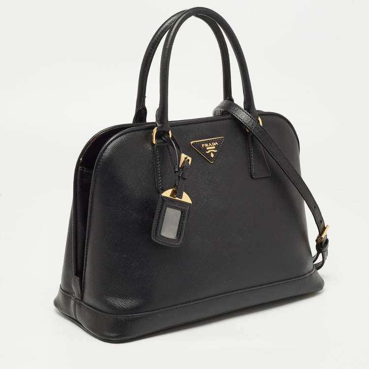 Pre Owned Prada Black Saffiano Leather Medium Promenade Satchel