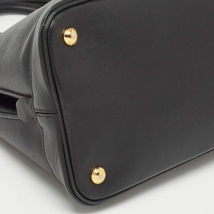 Pre Owned Prada Black Saffiano Leather Medium Promenade Satchel