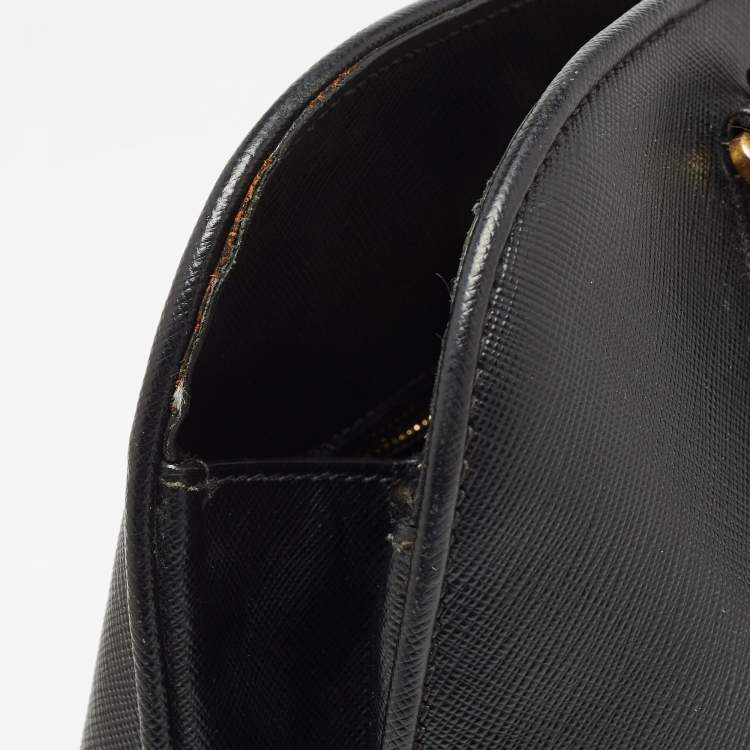 Pre Owned Prada Black Saffiano Leather Medium Promenade Satchel
