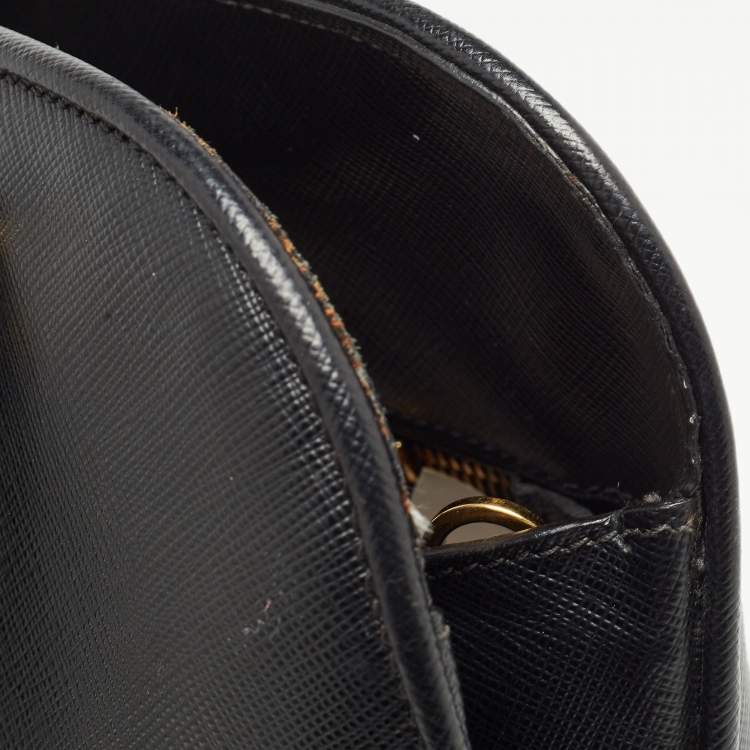 Pre Owned Prada Black Saffiano Leather Medium Promenade Satchel