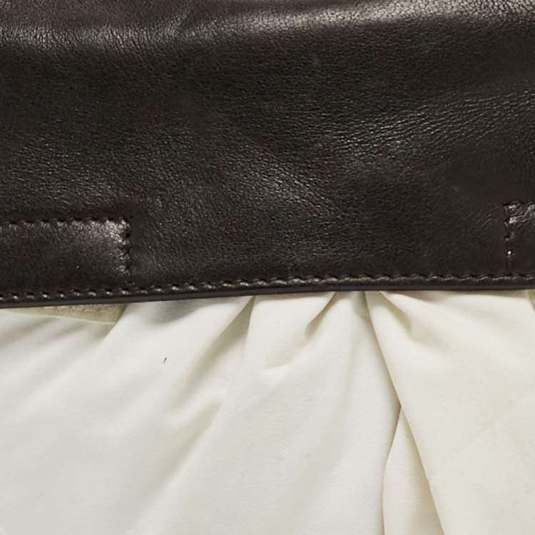 Pre Owned Prada Sport White/Brown Nylon and Leather Belt Bag