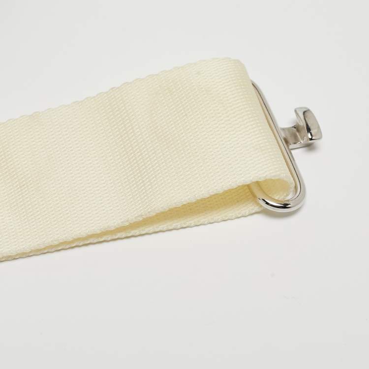 Pre Owned Prada Sport White/Brown Nylon and Leather Belt Bag