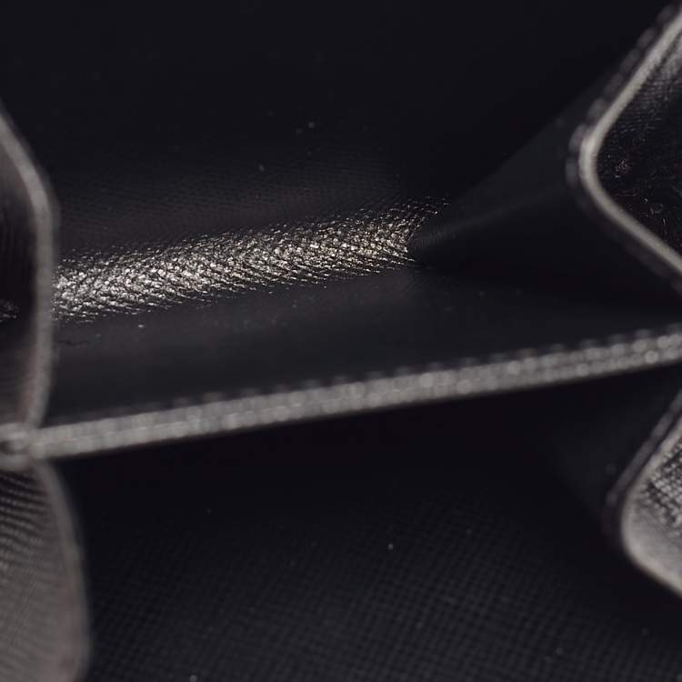 Pre Owned Prada Black Leather Zip Coin Purse