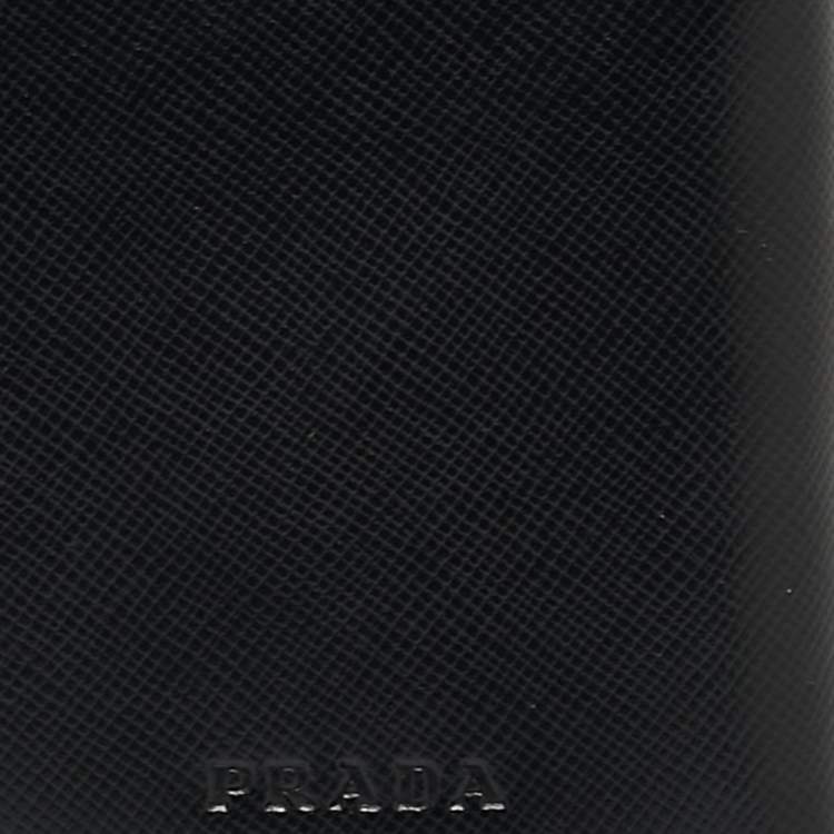 Pre Owned Prada Black Leather Zip Coin Purse