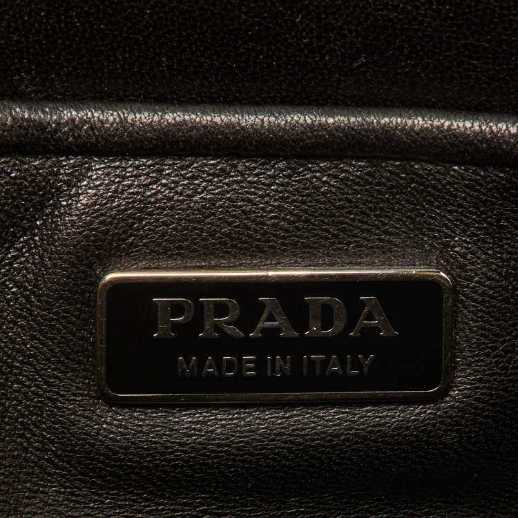 Pre Owned Prada Black Watersnake Mini Camera Bag