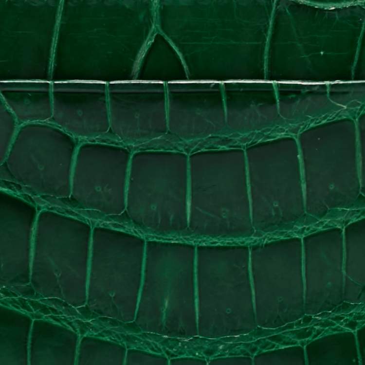 مملوكة مسبقًا Prada Green Crocodile Card Holder