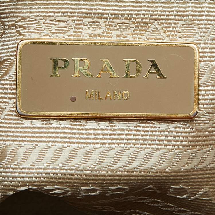 Pre Owned Prada Pink/White Saffiano Lux Leather Open Tote