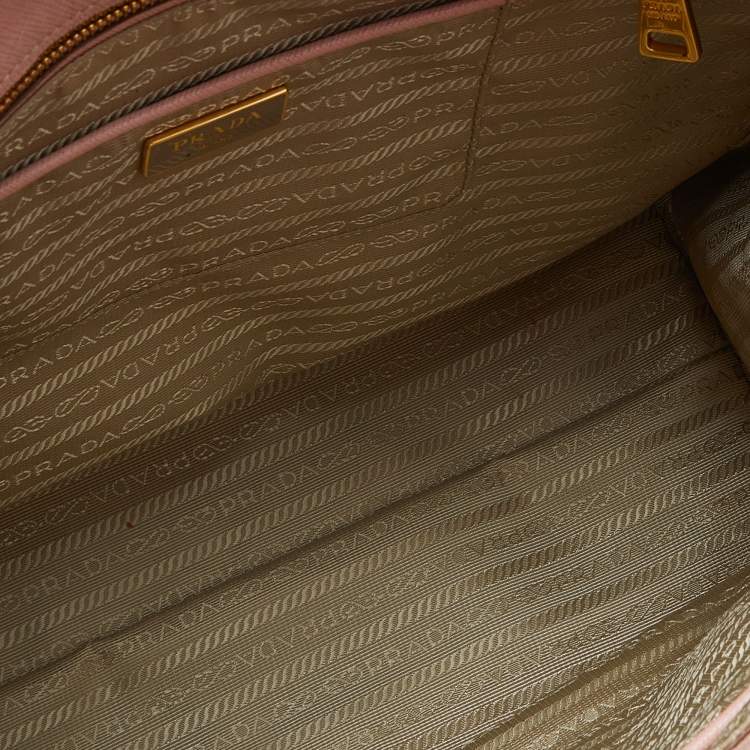 Pre Owned Prada Pink/White Saffiano Lux Leather Open Tote
