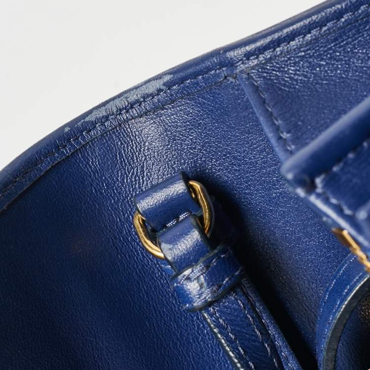 Pre Owned Prada Blue Quilted Nylon and Leather Logo Strap Wallet