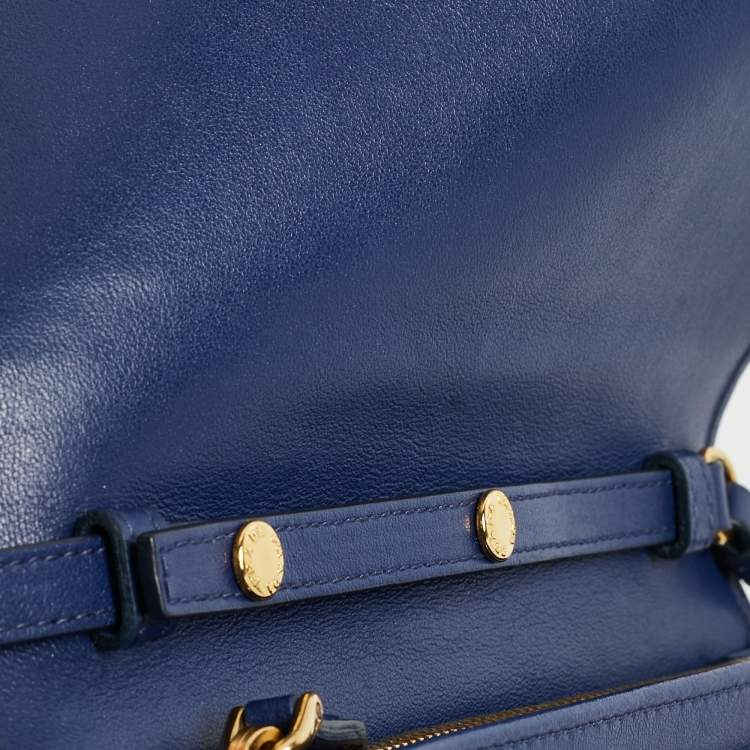 Pre Owned Prada Blue Quilted Nylon and Leather Logo Strap Wallet