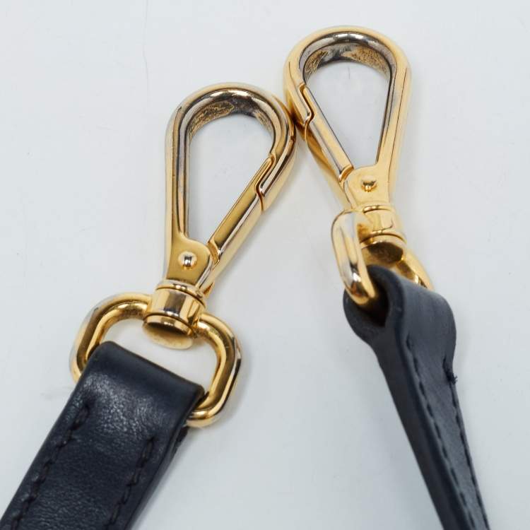 Pre Owned Prada Navy Blue Vitello Daino Leather Satchel