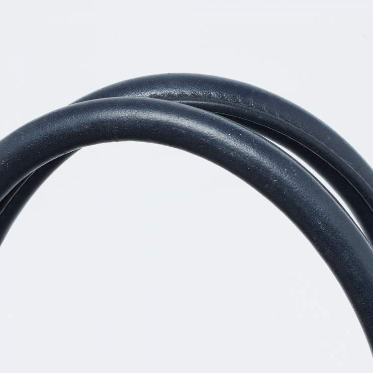 Pre Owned Prada Navy Blue Vitello Daino Leather Satchel